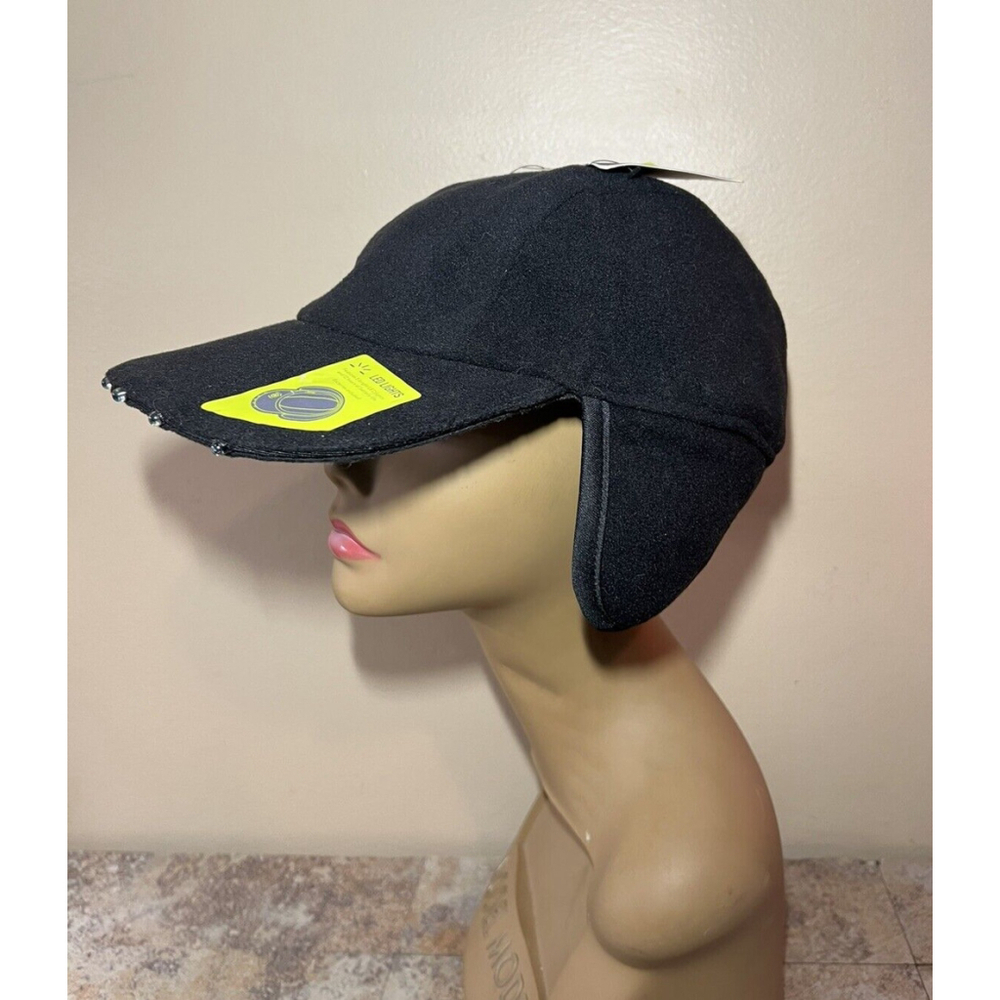 Tek Gear LED Hat Cap Hunting camo Large M/L Ear Flaps Fleece lined Black